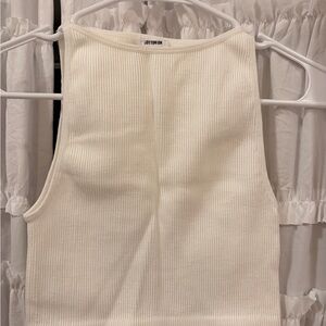 Cotton On Cream Ribbed Tank Top